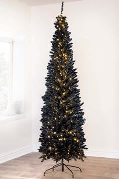 The Pre-lit 8ft Black Italian Pencilimo Tree