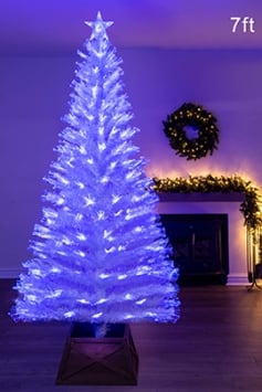 The 7ft White Blue Ripple Effect Fibre Optic Tree