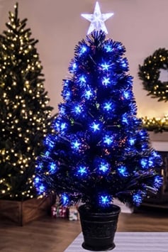 The Black Blue Star Fibre Optic Tree